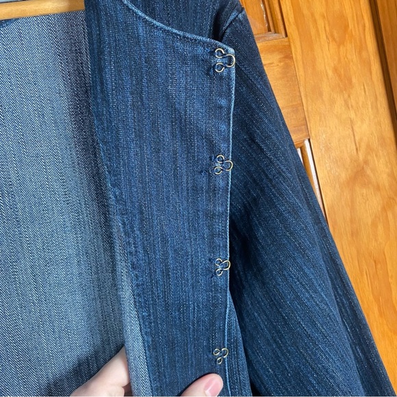 Live a Little Denim Embellished Long Sleeve Jacket with Frog Closures - Picture 7 of 8